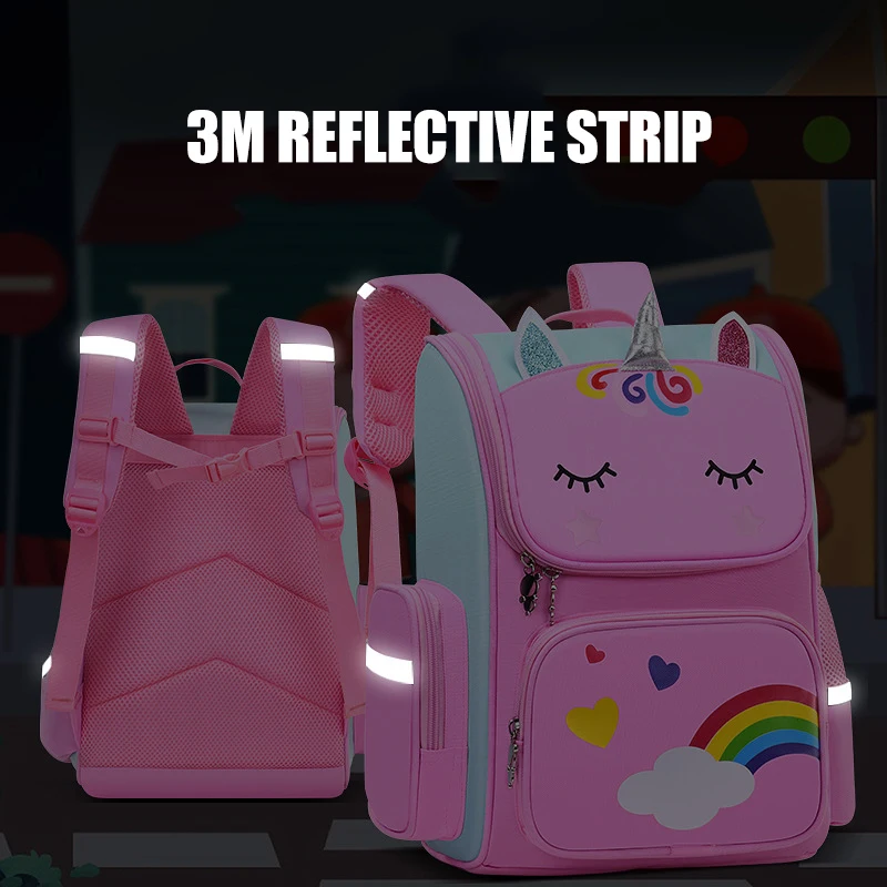 Free Samples Custom Logo Unisex Toddler Children Schoolbag Cartoon Unicorn Bag Bookbag School Backpack For Kids