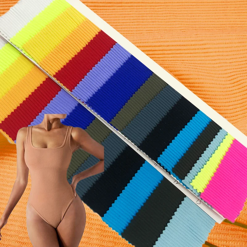jdttex stretch spandex texture knitted ottoman rib nylon elastane bikini fabric