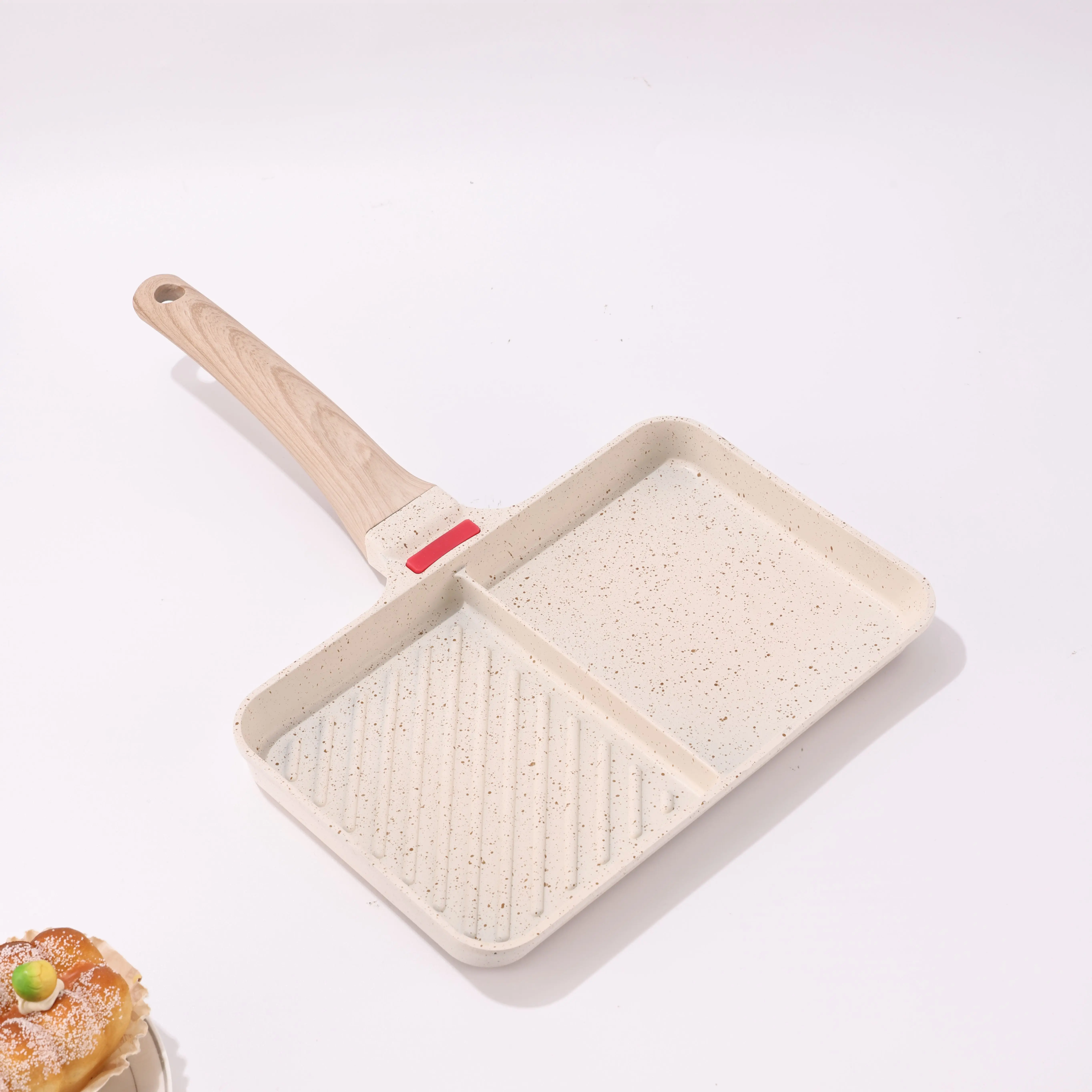 Factory Sale Aluminum Alloy Multipurpose Skillet Striped Bottom Strong Heat Storage Frying Pan