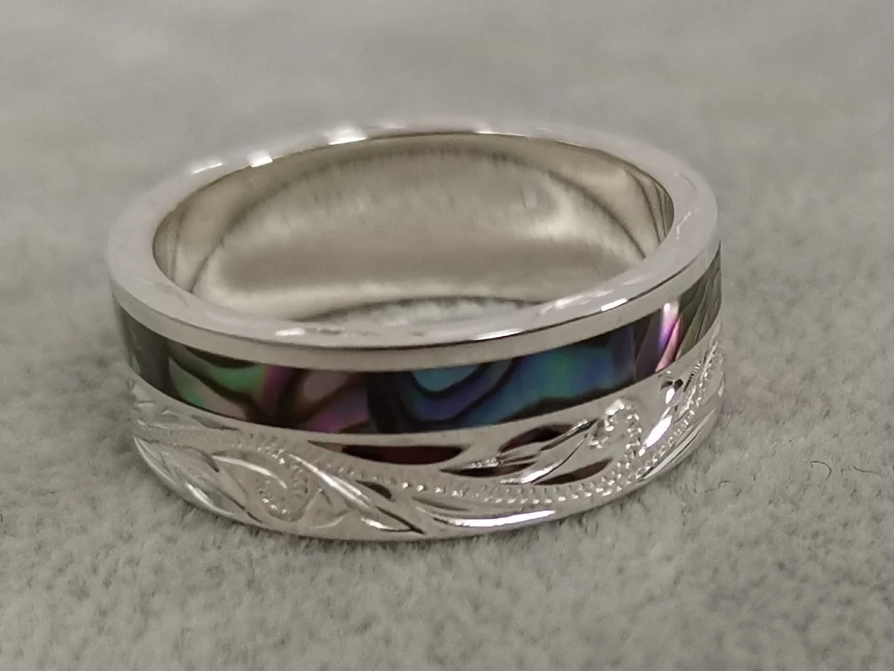 Customized sterling silver Hawaii KOA wood opal gemstone men rings silver 925