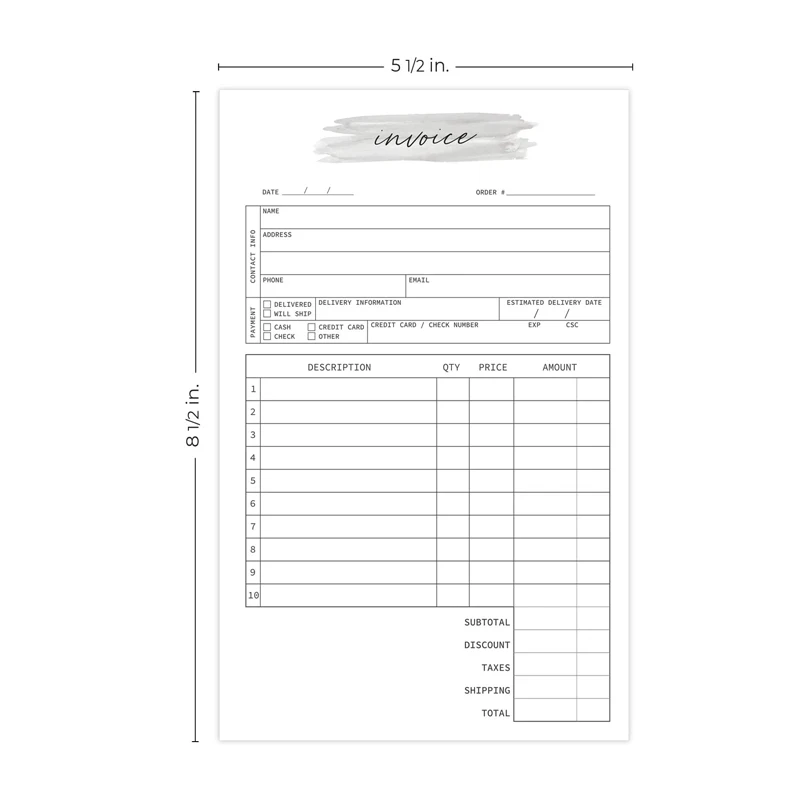 
Customized Duplicate Form CNR Paper Cash Receipt Book Contractor Invoice 