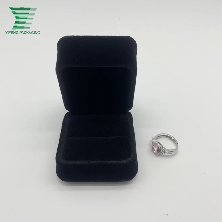 Luxury velvet jewelry paper box necklace ring custom logo gift paper jewelry box packaging