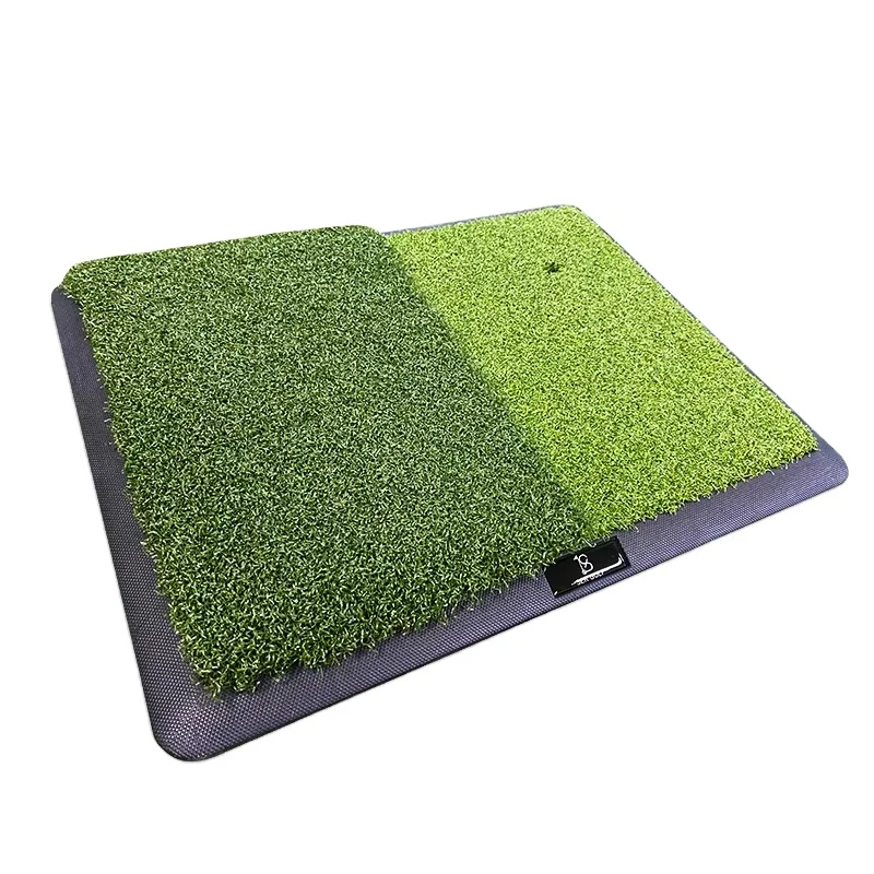 High Quality Golf Swing Mat Dual Turf Golf Hitting Mat Potable Mini 2 IN 1 Golf Practice Mat