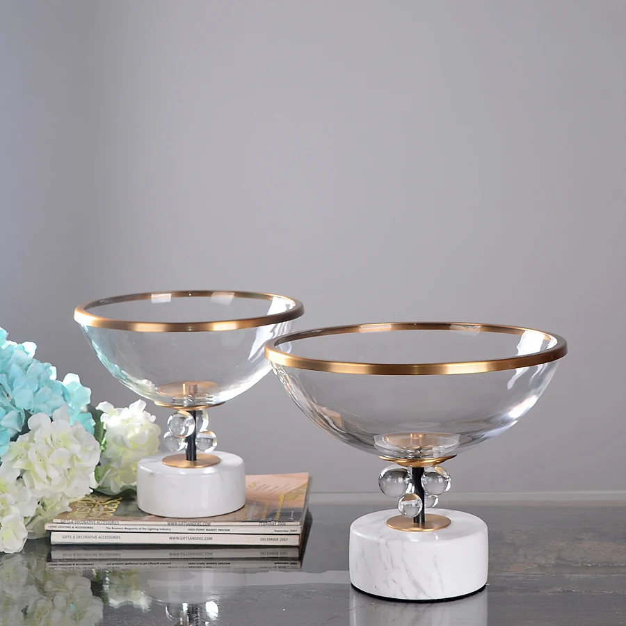 LUXURY HOME DECORATIONS GLASS VASE WITH MARBLE AND BRASS BASE TRANSITIONAL DECORATIVE HOME ACCENTS