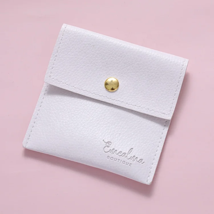 Fashion  envelop leather pouch with button closure/leather watch pouch