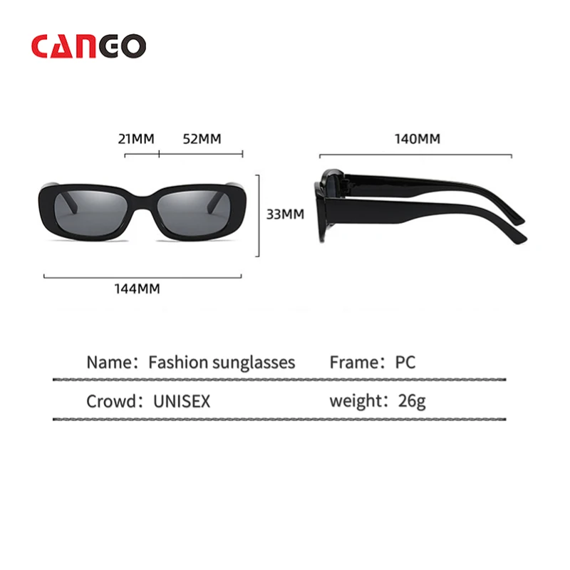 CANGO Small Frame Oval Uv400 custom glasses logo Vintage Leopard Print Narrow Framed Glasses Personalized with Multiple Options