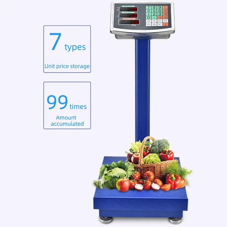 Platform Weighing Scales Material Electronic Weighing Balance LCD Display150KG 200kg 300KG Digital Bench vegetable fruit Scale