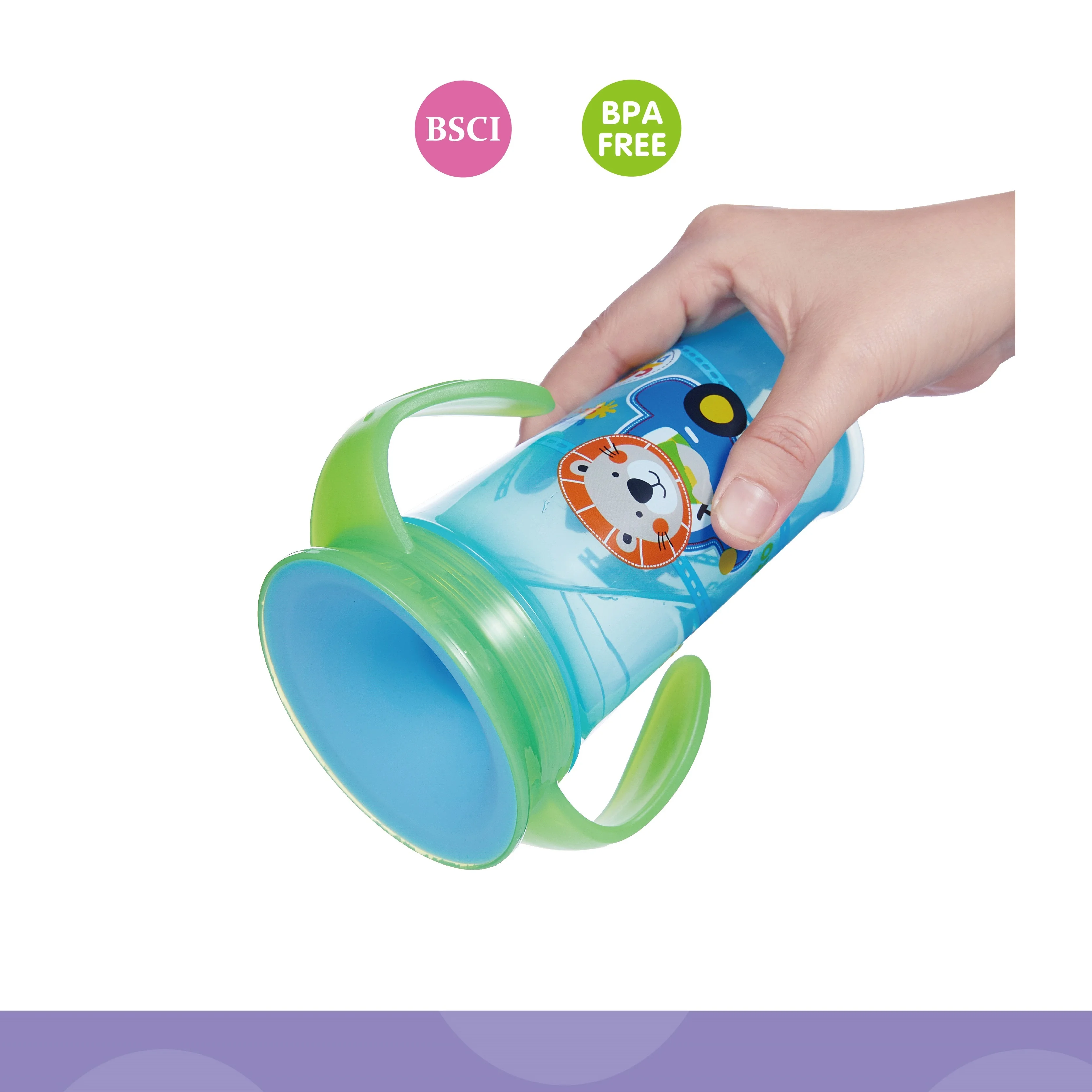 7oz /210ml PP Baby 360 Degree Natural Drinking Cup With Double Handle