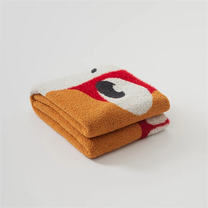 2024 new factory direct sale OEKO-TEX baby-friend carton cute snake soft warm polyester blending knitted throw blanket YWY