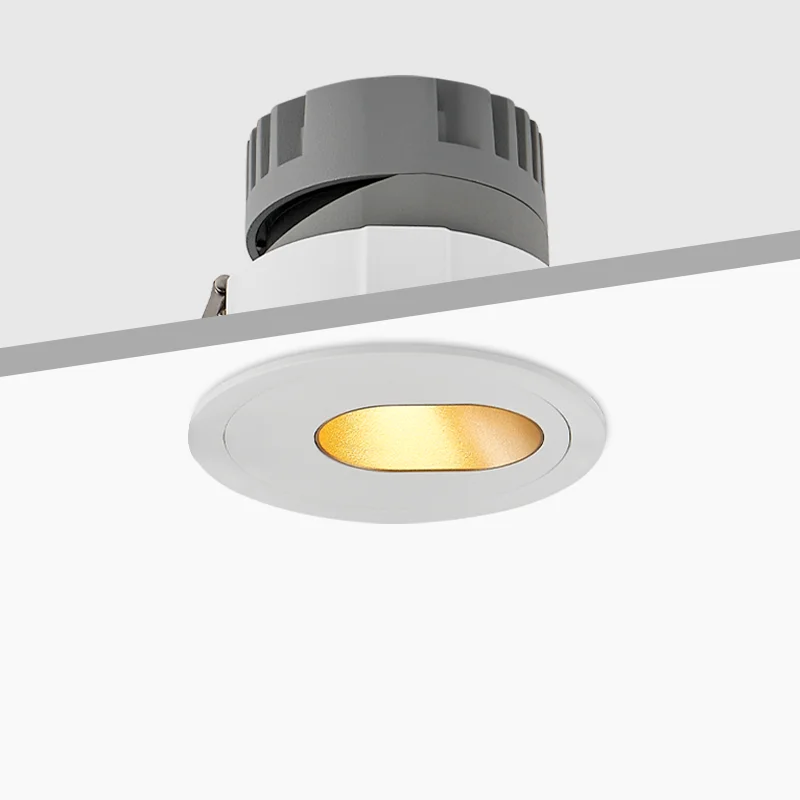 Polarized Light LED Recessed Downlight 10W Gold Color Ceiling Mounted Spotlight Adjustable LED Downlight