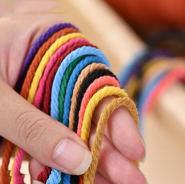 Macrame Cord Twisted Cotton Braid Cord Waist Rope 2mm 3mm 4mm Multi Color Length Macrame Rope Knitted Bulk