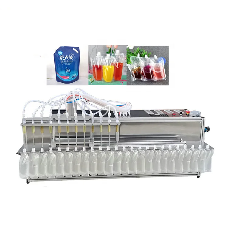 CohoMachine 12-head peristaltic pump suction nozzle stand-up pouch liquid filling machine