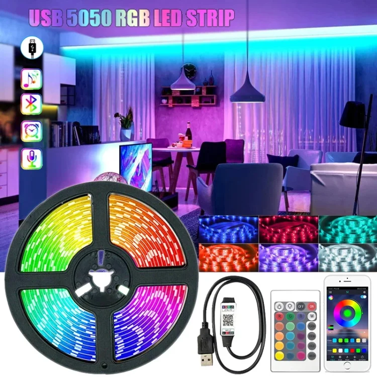 5m 60Leds/m 5050 smart led strip Ribbon Tape 5V 12V RGB flexible Led Strip Light