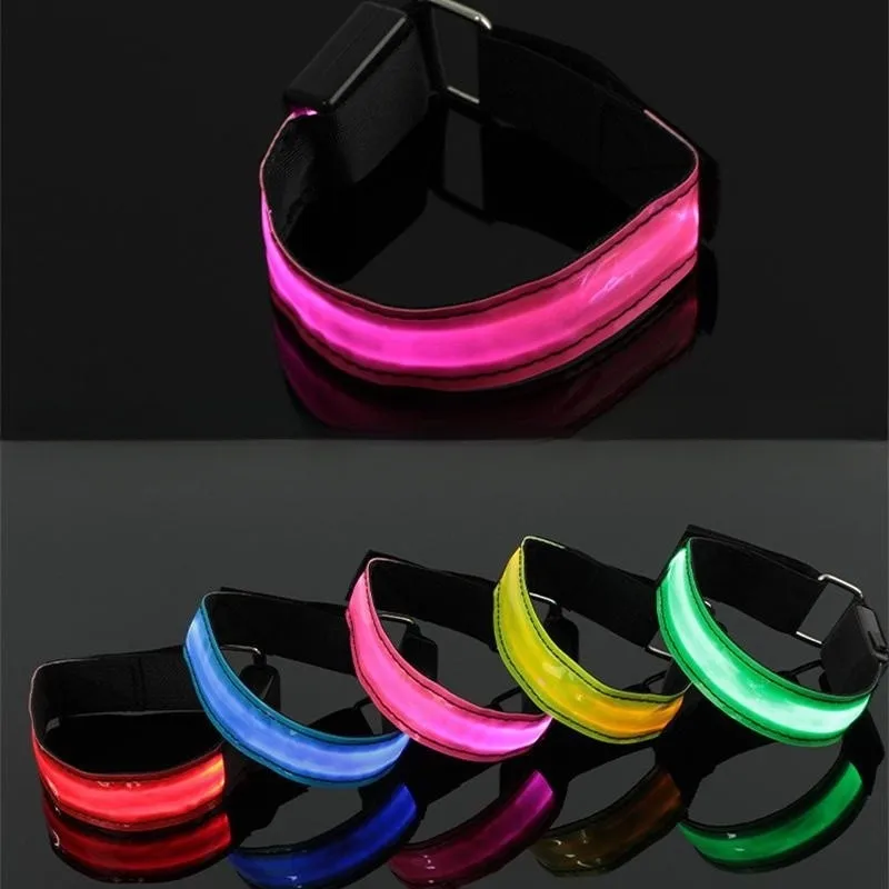 LED Luminous Night Running Arm band USB Charging or battery Bracelet Reflective Safety Belt Bicycle Cycling Luminous Arm Band