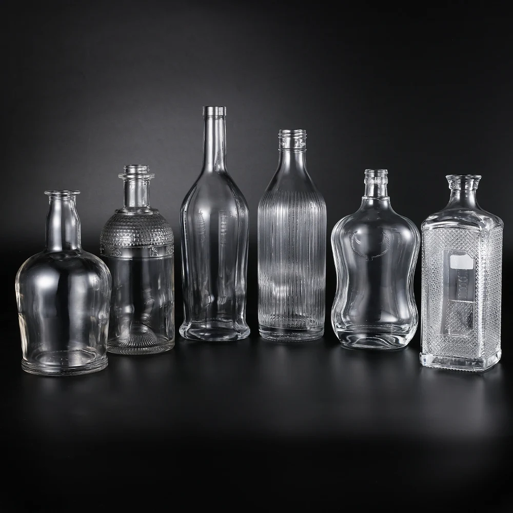 Custom Empty Wine Whiskey Vodka Glass Liquor Bottle