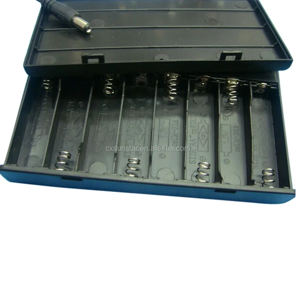 12V 8 x AA Battery Case Holder / 8pcs Batteries Storage Case Box With Leads Switch