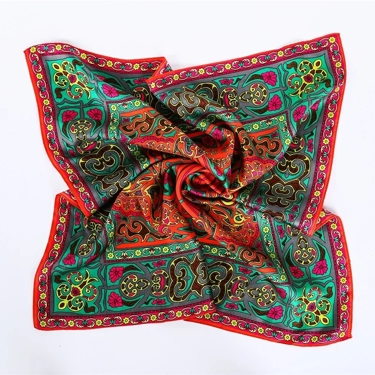High Quality Kerchief Silk Scarf Ladies Neckerchief 100% Silk Twill Printed Square 14mm Silk Scarves