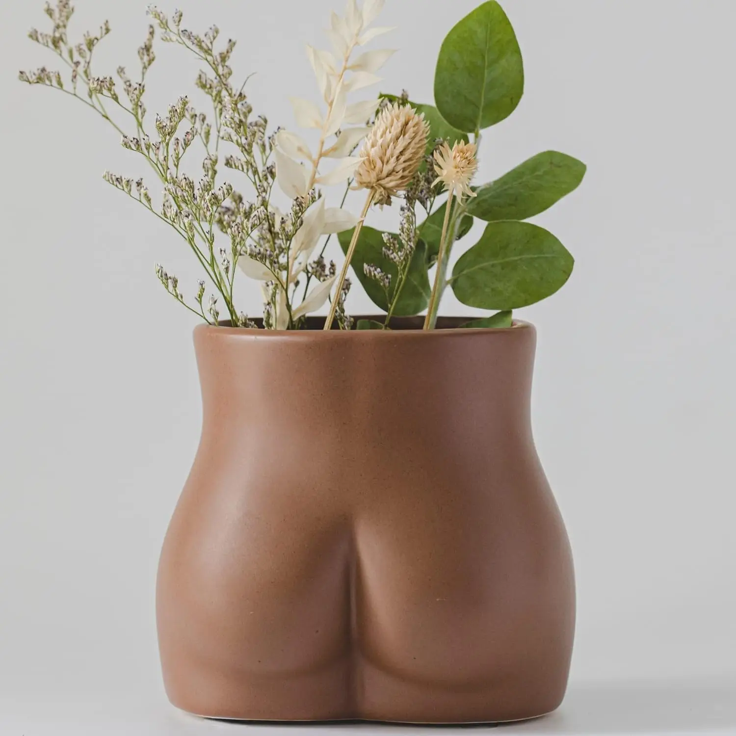 Boob Planter: Female Form Ceramic Flower Plant Vase with Drainage Hole - Unique Bust Sculpture