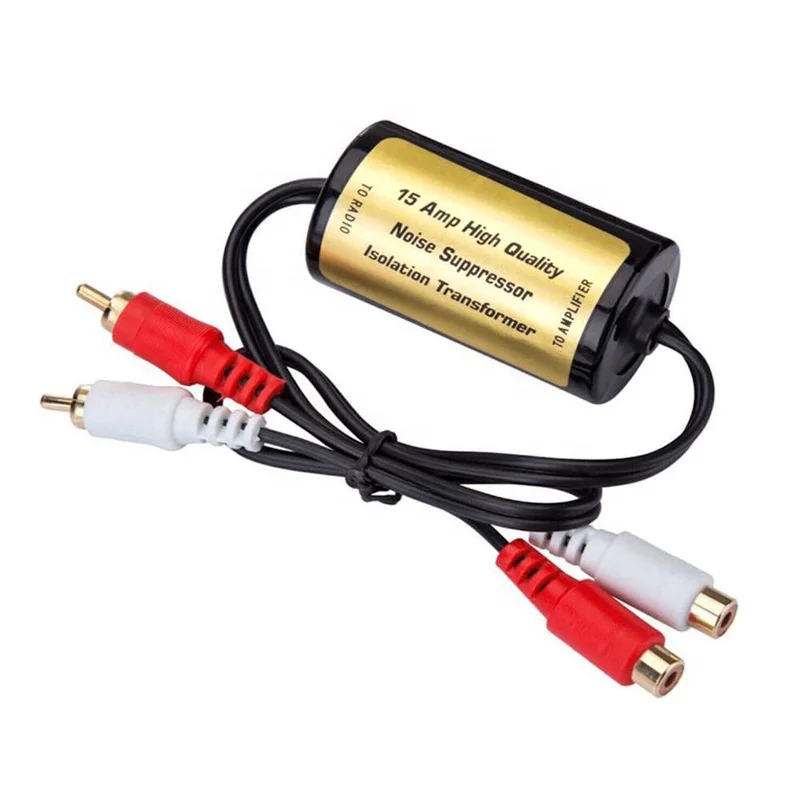 35X65MM 20A 30W RCA Audio Buzzle Noise Filter Suppressor Ground Loop Lsolator For Car And Home Stereo 2xRCA Male 2xRCA Female