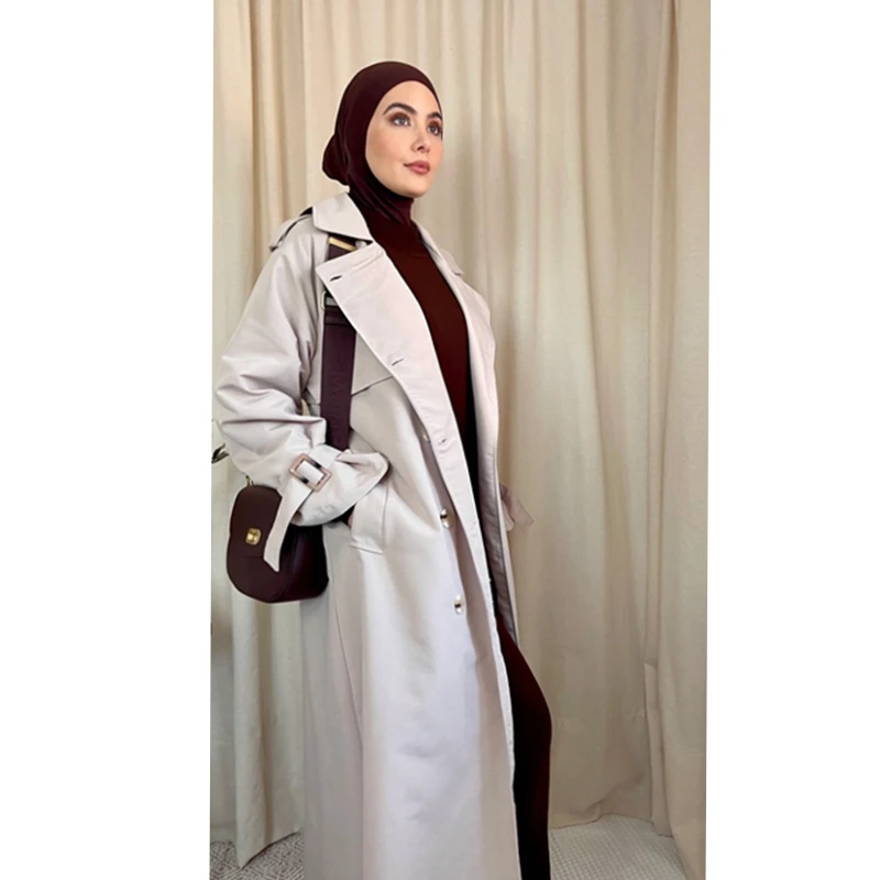 Traditional Muslim Clothing&accessories Modest Dressing Blouses Trench Coats Dubai Abaya