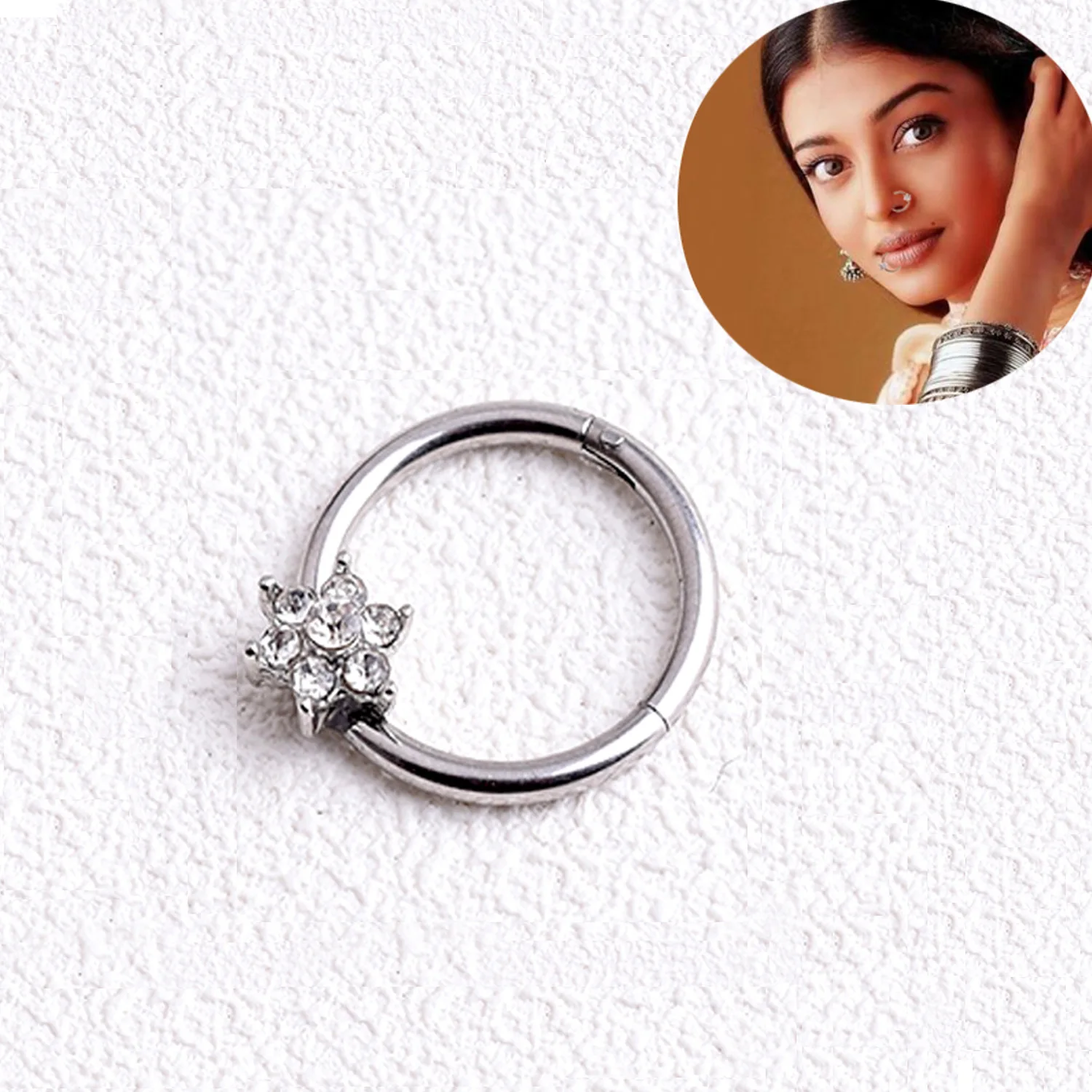 
Women Custom fashion gold plated body piercing face nose ring jewelry 2021 christina piercing jewelry Multifunctional plum 