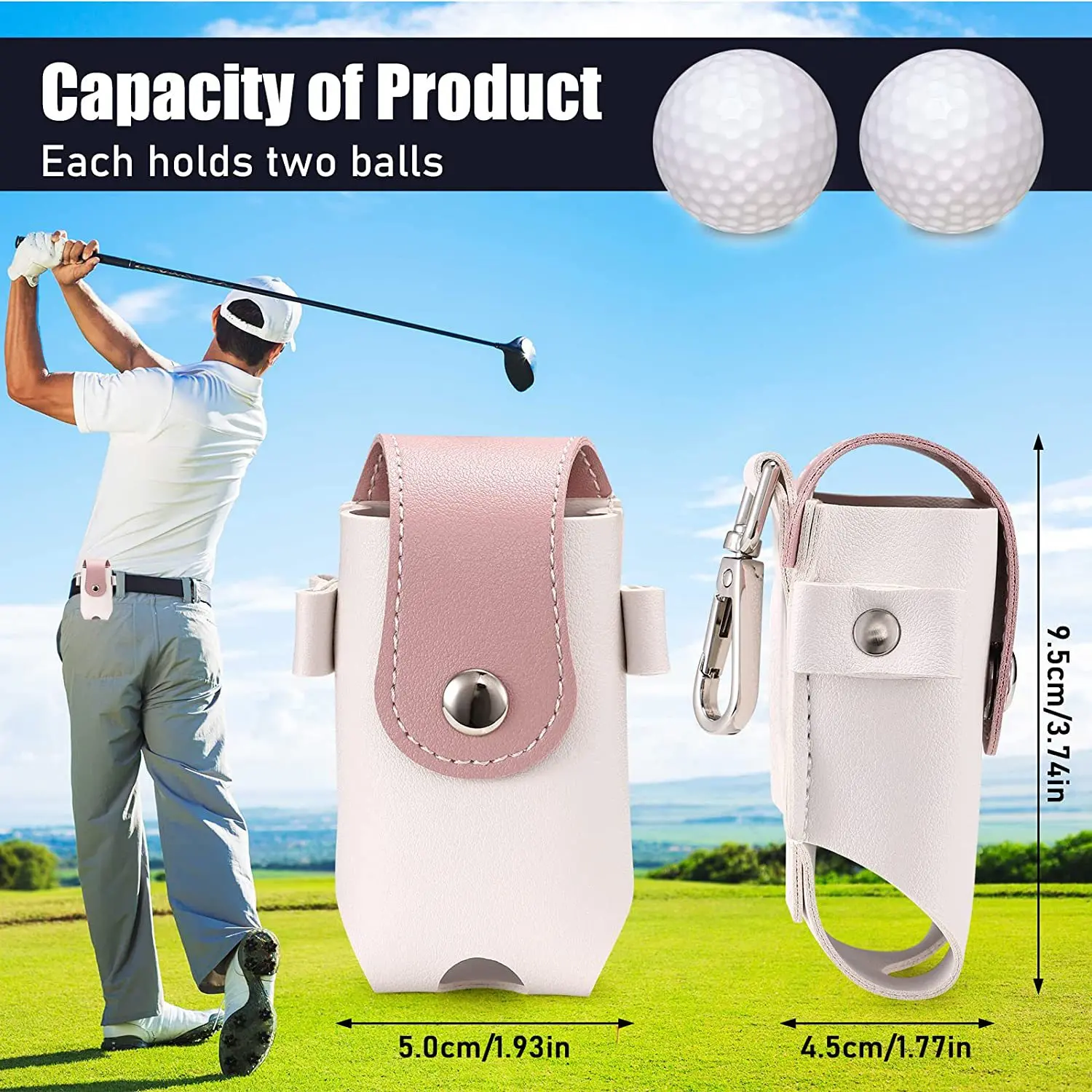 Wholesale Single Golf Bags Fanny Pack PU Leather Outdoor Sports Golfball Carry Pouch Portable Golfbag Cover Waist Bags