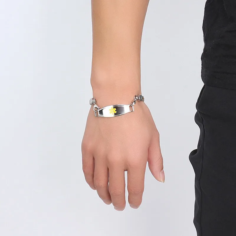Yiwu Meise Stainless Steel Yellow Medical Logo WIA Bracelet
