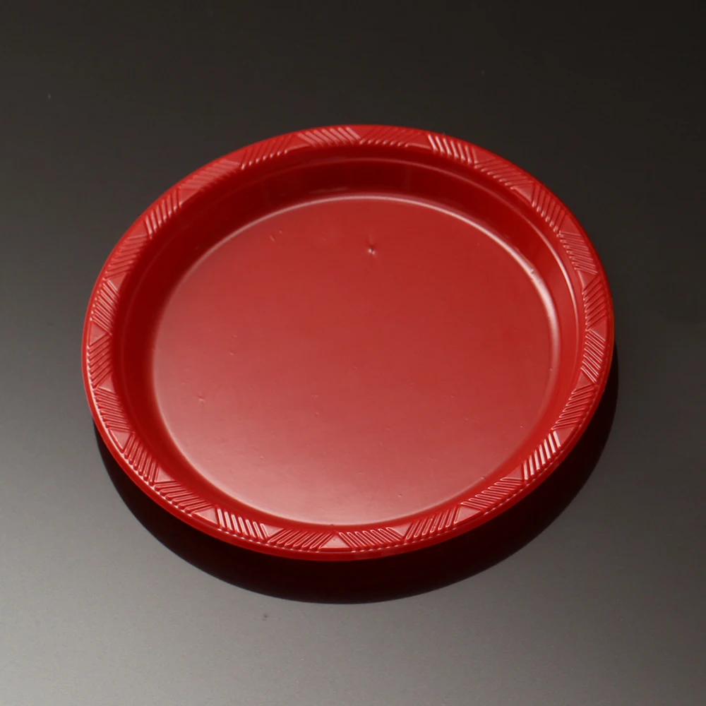 2024 New Arrival Plastic Plate Black 2024 Best Selling Disposable Plastic Colorful Tableware Discs Can Hold Dessert Cakes