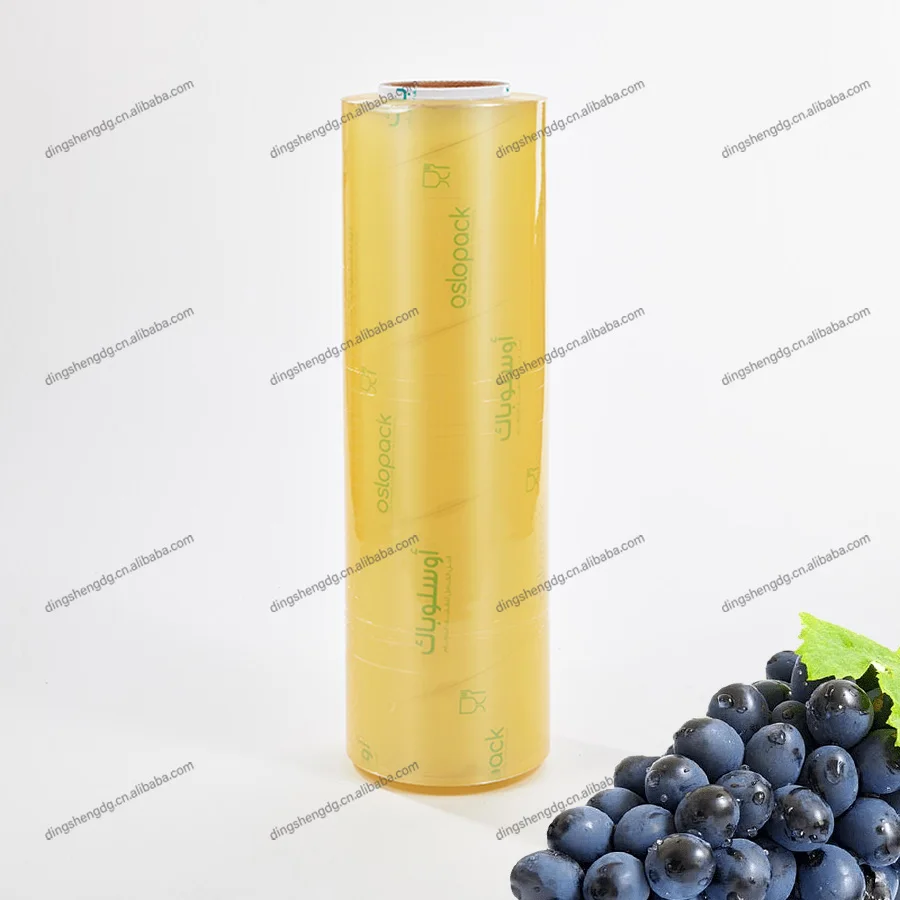 Super PVC Cling Film Food Grade Fresh Keeping Anti-fog Packaging Wrap Roll Cling Film Jumbo Roll for Supermarket Packing Food