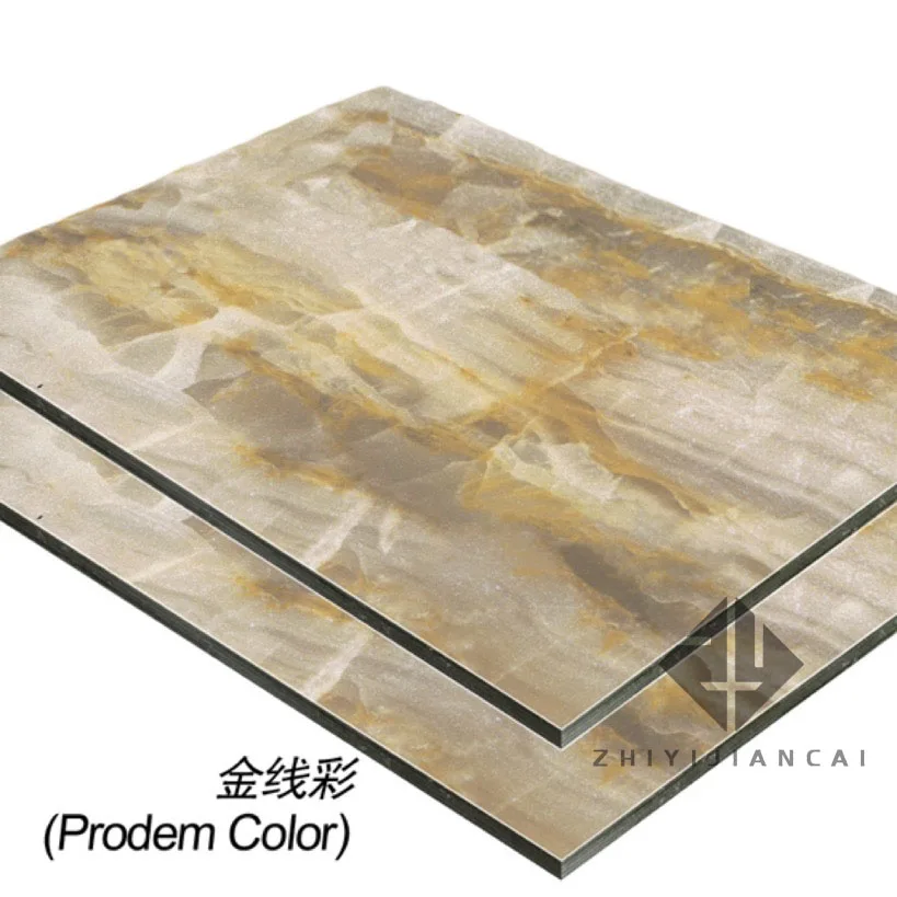 Modern Design Custom Stone Aluminum Plastic Board Anti-Static with Mirror Printing Anodized PVDF Coated Surface Treatments