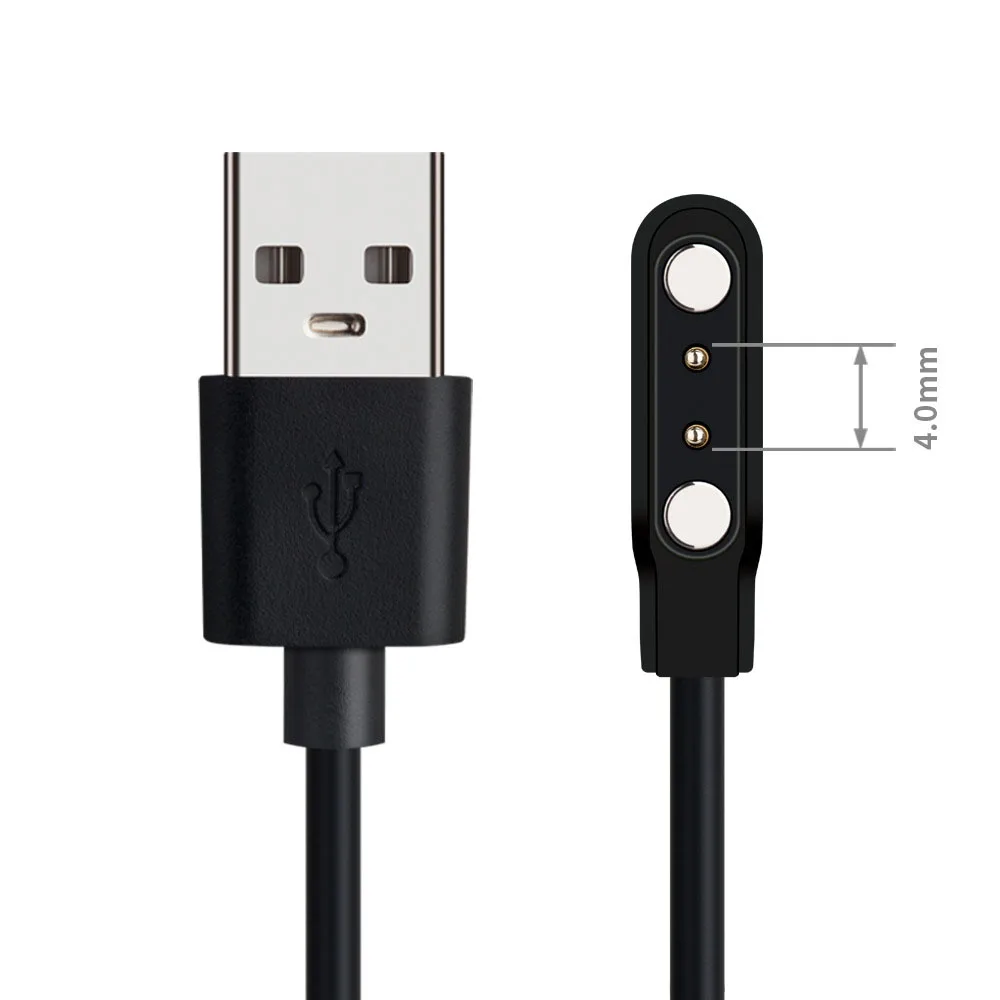 Universal Magnetic Charging Cable 2Pin Space 4.0mm Magnetic Charger Cord for Smartwatch W26/W26+/GX08/QS58/TB14/QG21/FT10/FT18/