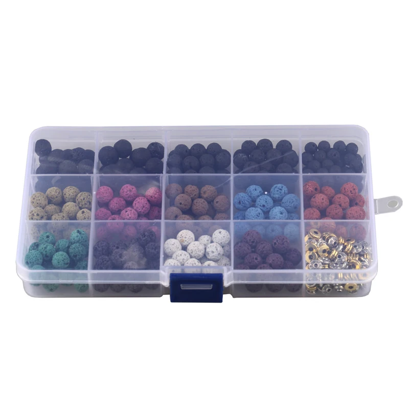 Amazon Hot Seller Loose Polymer Clay Spacer Beads Black Lava Rock Stone Beads For Jewelry Making
