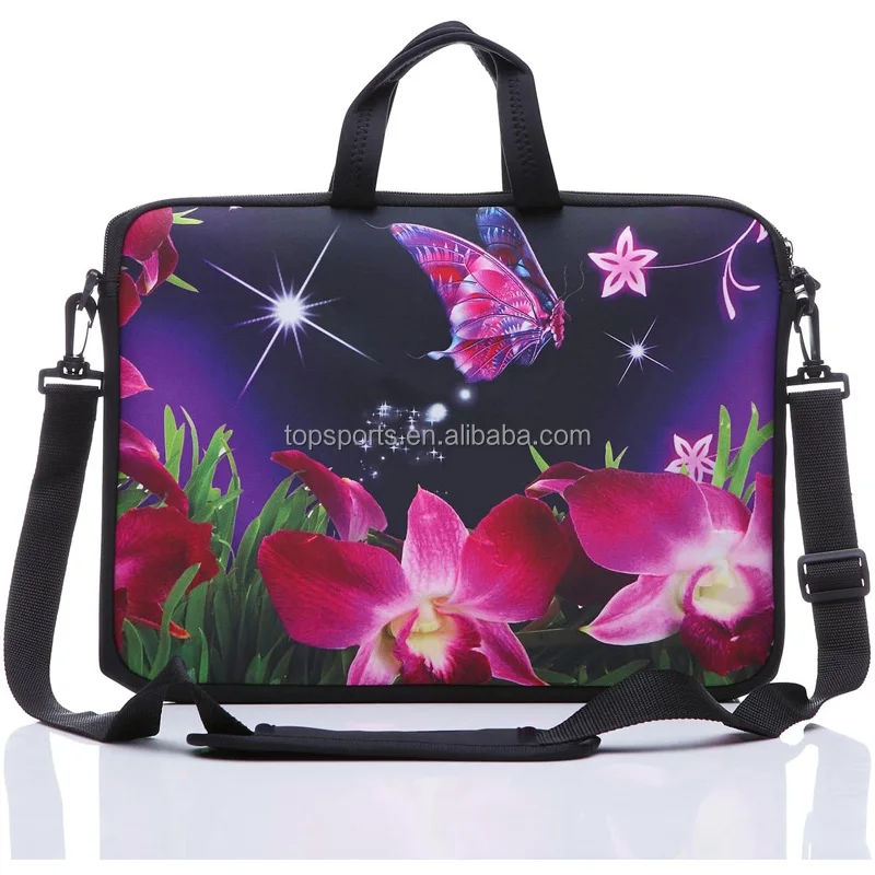 14-15 inch Hot Selling Soft Neoprene Laptop Sleeve Water-resistant Computer handbag With Shoulder Strap