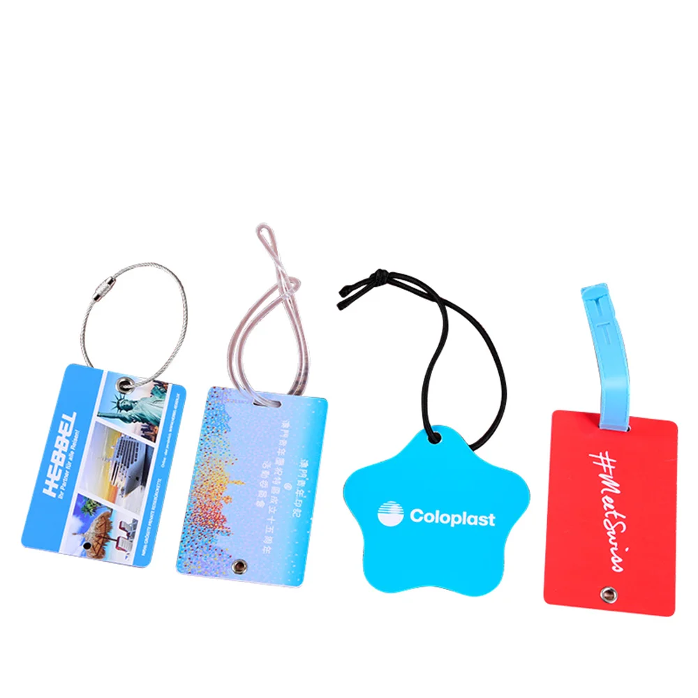 Factory Manufacture Various Custom Made Loop Strap Sublimation  PVC Luggage Tag travel tags luggage tag custom logo