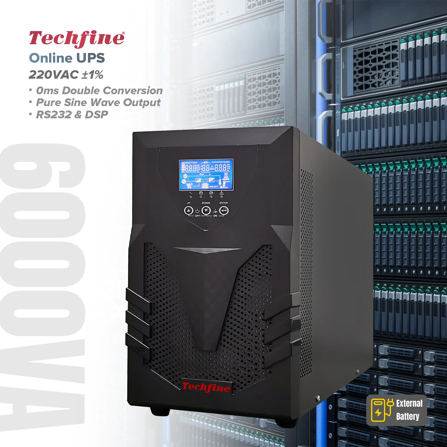 6kw Long backup time uninterrupted power supply ups online ups 6kva 6000w  online ups For long backup external