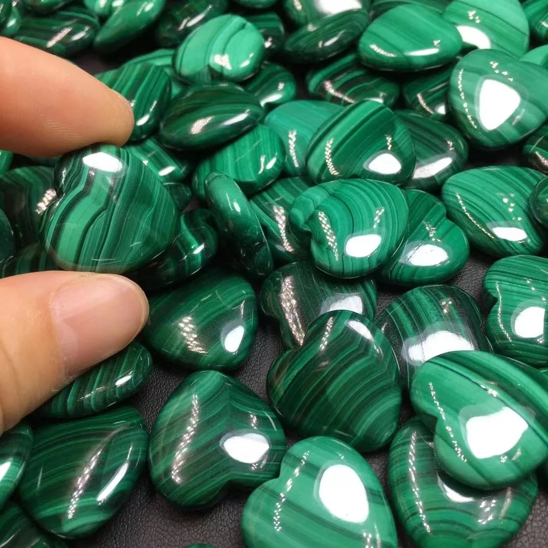 Natural high quality green malachite heart small size crystals healing malachite gemstone hearts for wedding souvenirs gifts