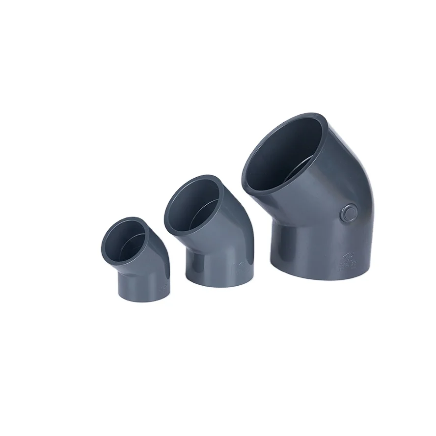20-315MM ANSI SCH80 DIN Standard Gray BLACK  Coupling Elbow Fitting PVC 45 Degree Elbow Pipe Fittings