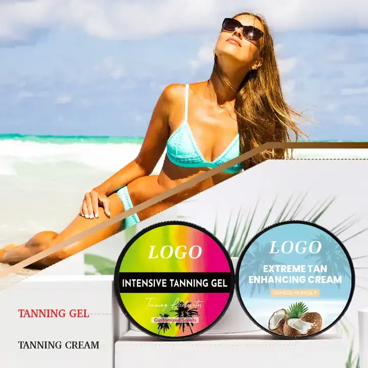 Private Label Sunbed Tanning Supplements Intensive Tanning Accelerator Cream Solarium Extreme Herbal Tanning Gel Product
