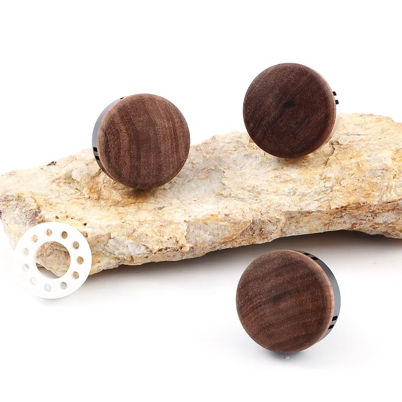 Luxury Metal Solid Diffuser Car Perfume Scented Wooden Air Freshener Lemon Orange Rose Cologne Clip-On Purifier Ford Vehicles