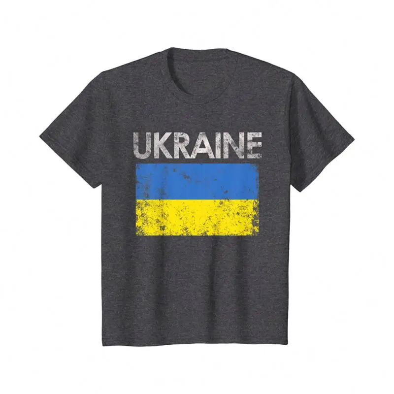 Linen fabric Ukraine flags t-shirts for men 100% cotton