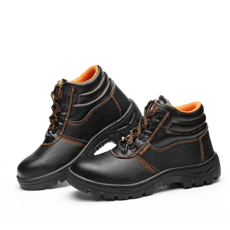 Industrial Construction Leather Boot Certified OEM Wholesale Manufacturer Safety Work Shoes for Worker Men with Steel Toe