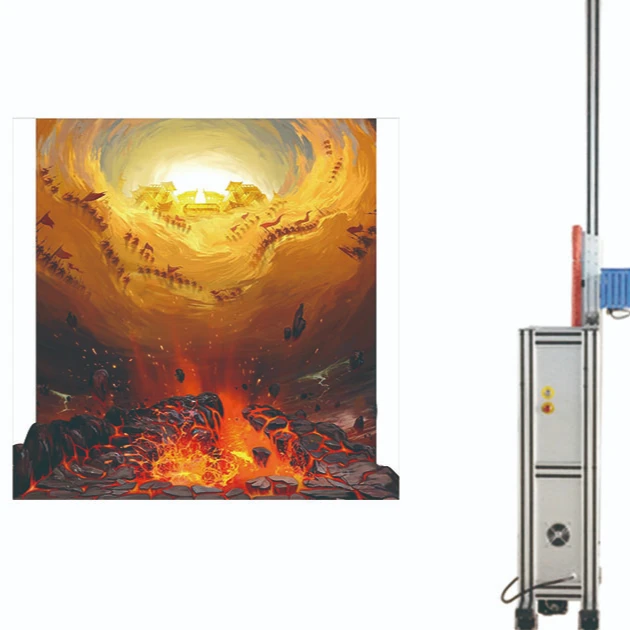 UV Wall Printing Machine 3D Vertical Wall Printer/3D background wall painting Digital Varnish Inkjet Printer