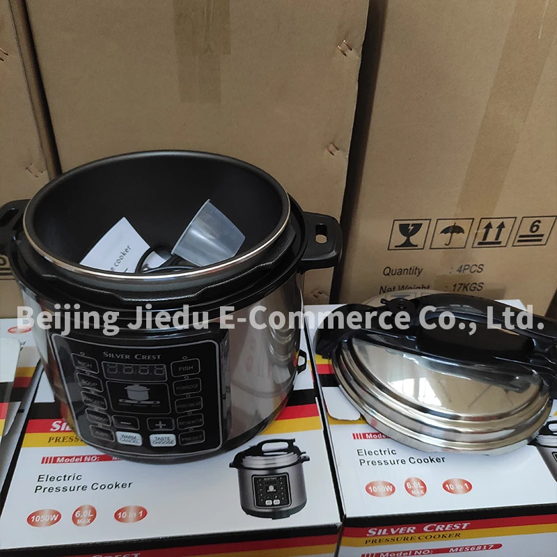 5L 6L Stainless Steel 10 In 1 Multifunctional All In 1 Silver Crest Smart LCD Home Digital Pressure Cooker Electric Rice Cooker