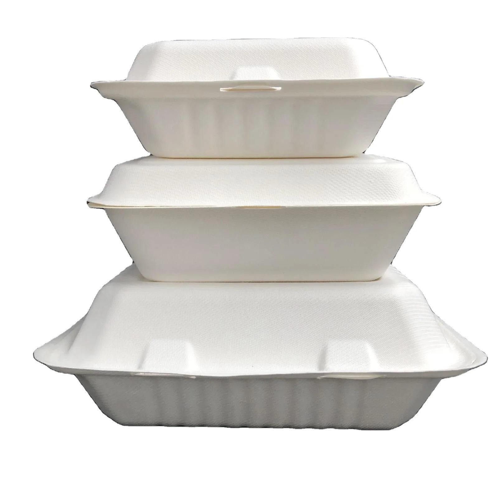 Sugarcane Biodegradable Tableware Take out clamshell Food Box Bagasse food box to go lunch