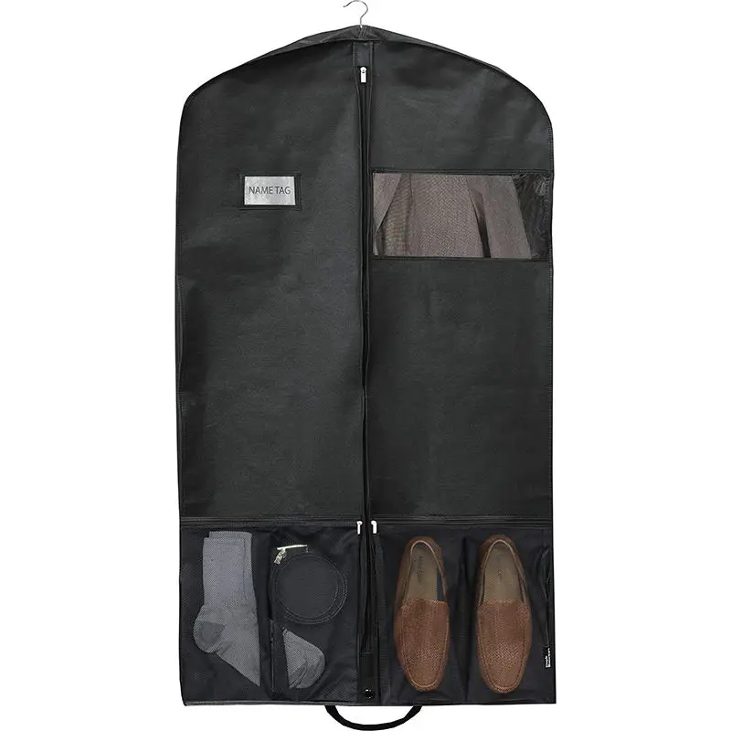 Personalized Logo Custom Garment Bags Coats Package Heavy Duty Non Woven Garment Bag Dress Dust Suit Cover Bag for Clothes