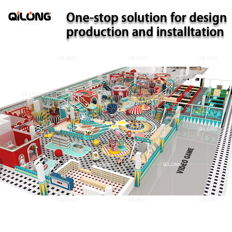 Customized 1000 Sqm Large Commercial Adventure Play Park Trampoline Indoor Playground Kids Soft Play Amusement Park Equipment