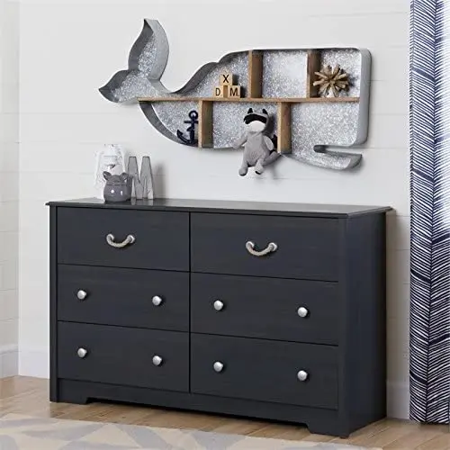 Dilun Customized 6-Drawer Double Dresser, Blueberry, , 53.25 x 32.5 x 17