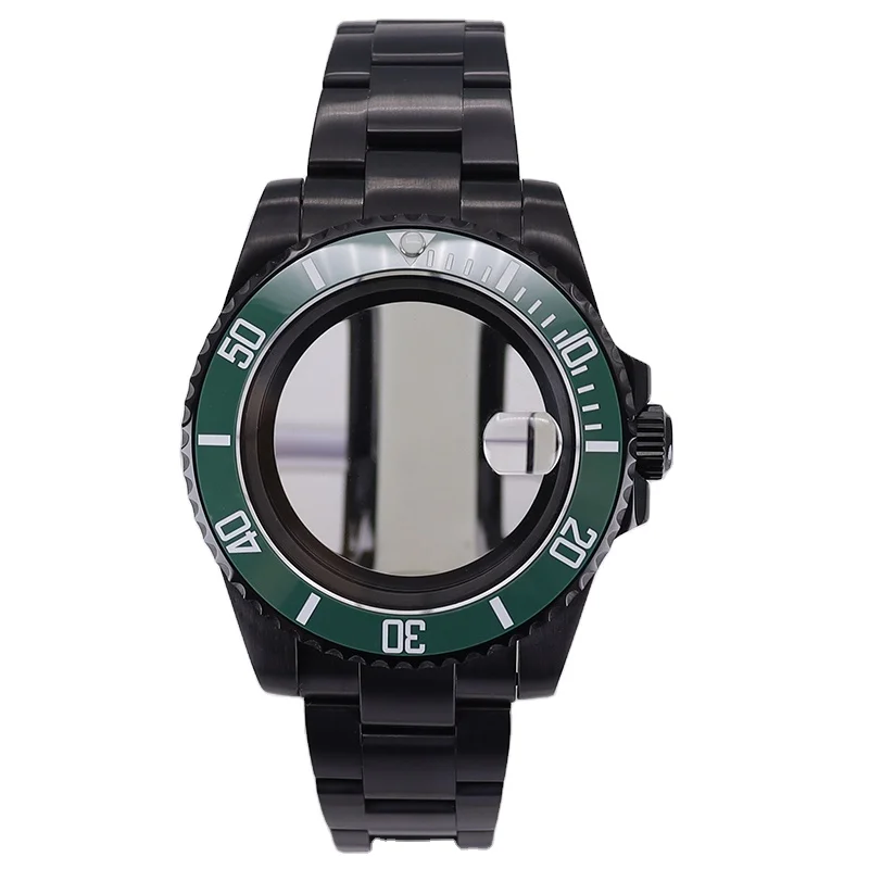 Manufacturer Wholesale black watch case green bezel nh35 watch parts Strap 22MM for SEIKO Nh36 Eta 2824 Miyota 8215 Movement