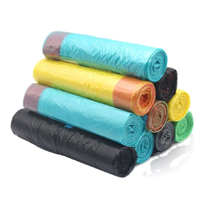 30 gallons bulk customized black drawstring plastic compostable Garbage  Liners trash can Bags on roll for home