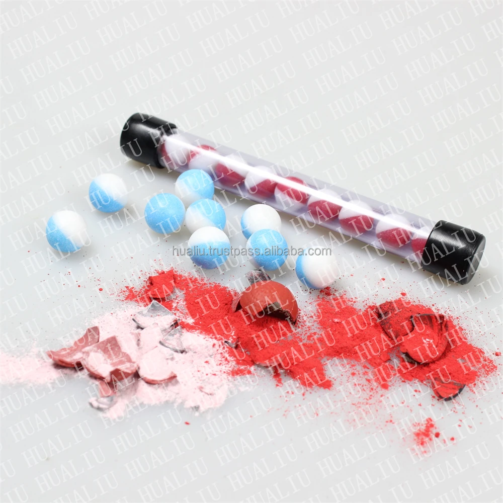 Оптовая продажа несмертельного оружия OEM 0 68 калибра CS Paintable pullet Paintball powledar pellets барьерные шарики из твердого порошка